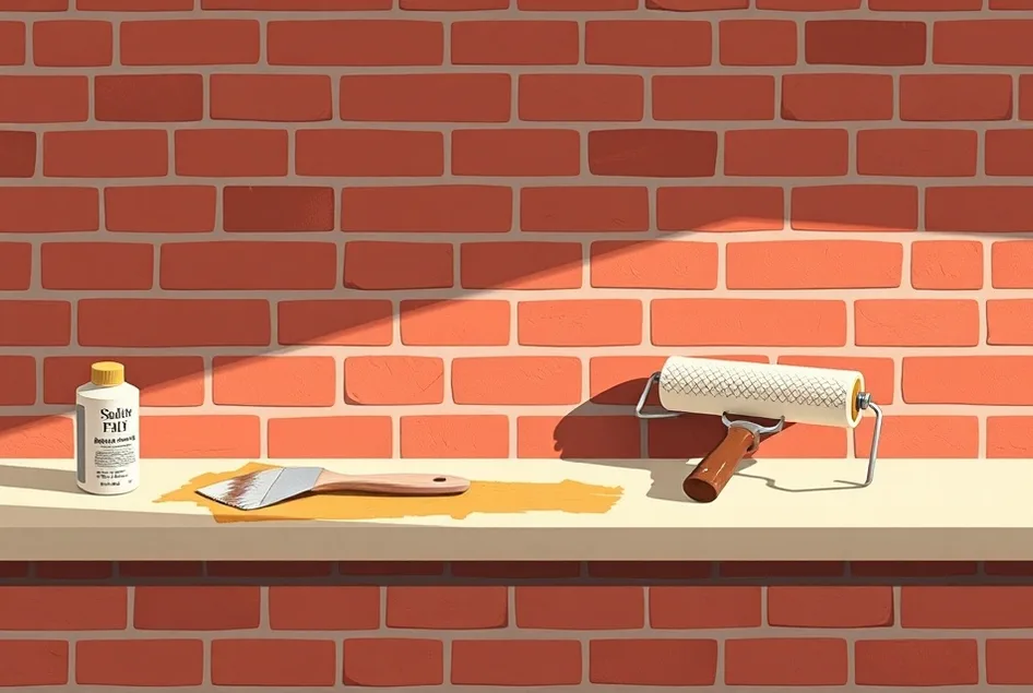 Outils de peinture disposés dans l'ordre des étapes du chantier